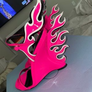 Prada Patent leather wedge sandals